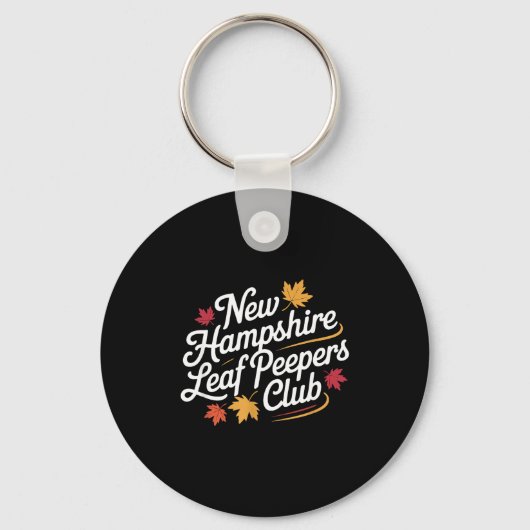 Funny New Hampshire Leaf Er's Club Autumn Fall Lea Sleutelhanger (Voorkant)