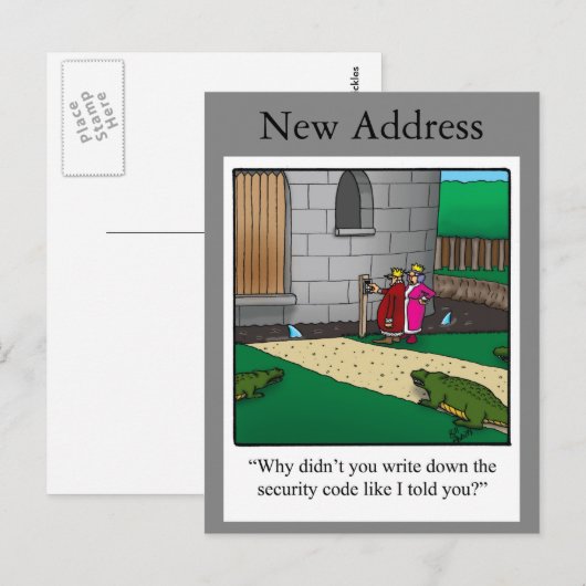 Funny New Home Announcement Briefkaart (Voorkant / Achterkant)