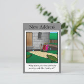 Funny New Home Announcement Briefkaart (Staand voorkant)