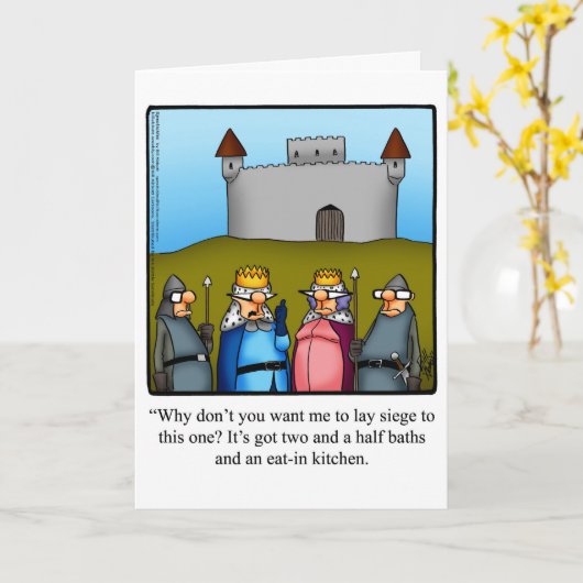 Funny New Home Gefeliciteerd Kaart "Spectickles" (Gele Bloem)