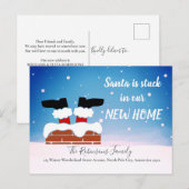 Funny New Home Kerstfeestay Santa Moving Aankondigingskaart (Voorkant / Achterkant)