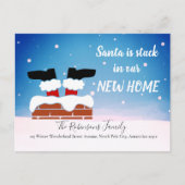 Funny New Home Kerstfeestay Santa Moving Aankondigingskaart (Voorkant)