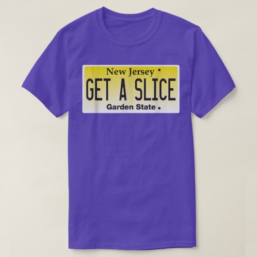 Funny New Jersey NJ Pizza Slice Lover License Plat T-shirt (Design voorkant)