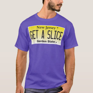Funny New Jersey NJ Pizza Slice Lover License Plat T-shirt