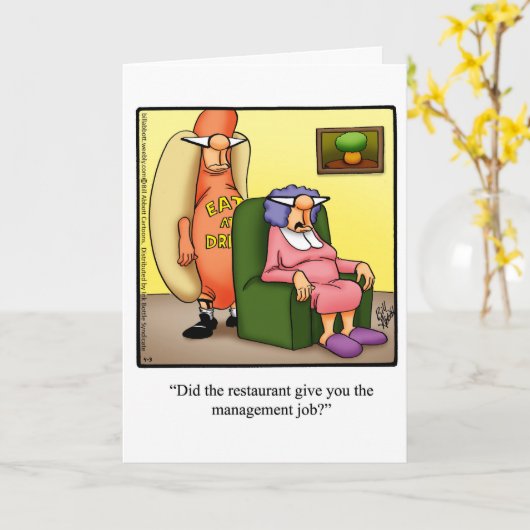 Funny New Job Gefeliciteerd Humor Wenskaart Kaart (Gele Bloem)