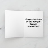 Funny New Job Gefeliciteerd Wenskaart Kaart (Binnen)