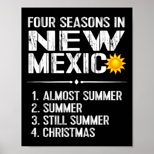 Funny New Mexico Hot Weather Tee_ Four Seasons In Poster (Voorkant)