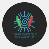 Funny New Mexico Peppers Hatch Chili Ronde Sticker (Voorkant)