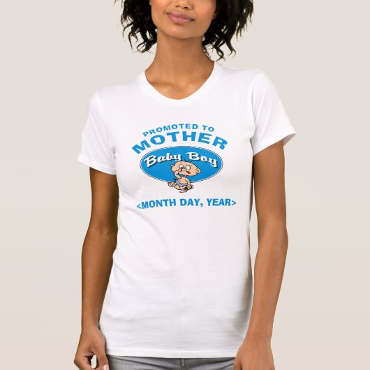 Funny New Moeder Baby Boy Personalized T-Shirt (Voorkant)