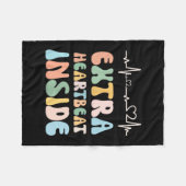 Funny New Mom Extra Heartbeat Inside Pregnancy Ann Fleece Deken (Voorkant (Horizontaal))