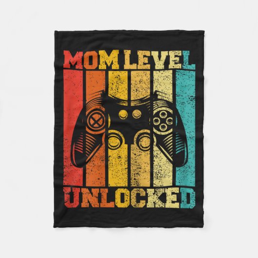 Funny New Mom Level Unlocked Gaming Pregnancy Anno Fleece Deken (Voorkant)