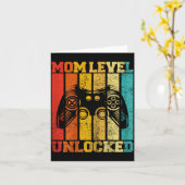 Funny New Mom Level Unlocked Gaming Pregnancy Anno Kaart (Gele Bloem)