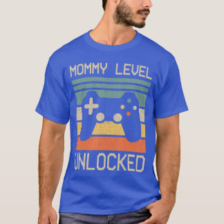 Funny New Mom Level Unlocked Leveled Upo Mommy Gam T-shirt