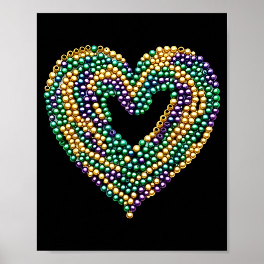 Funny New Orleans Beads Heart We Stand Nola Strong Poster (Voorkant)