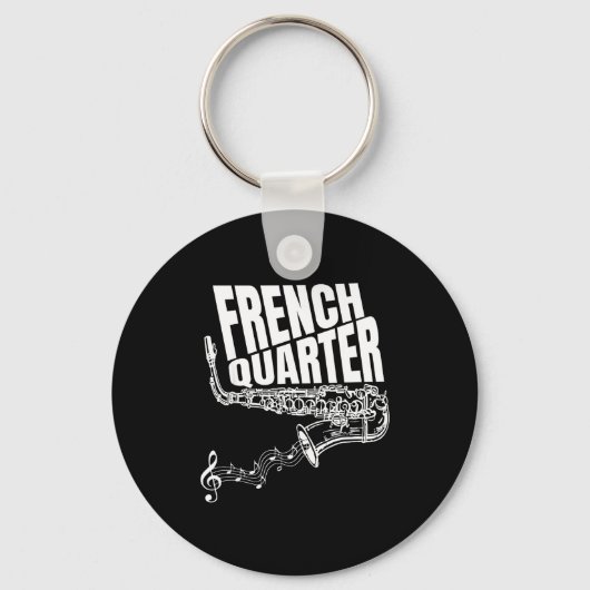 Funny New Orleans Mardi Gras Jazz Saxophone Sleutelhanger (Voorkant)