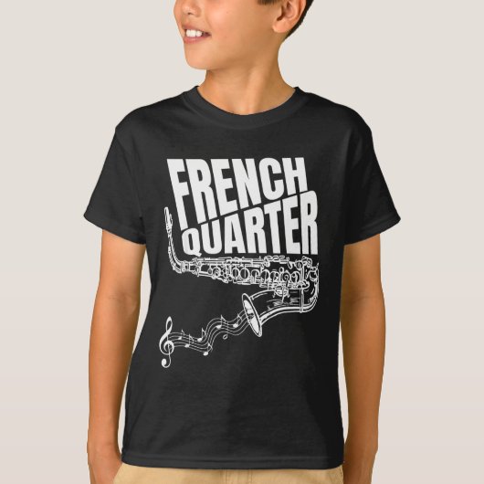 Funny New Orleans Mardi Gras Jazz Saxophone  T-shirt (Voorkant)