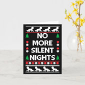 Funny New Parent Christmas Tee No More Silent Nigh Kaart (Gele Bloem)