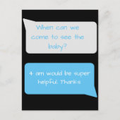 Funny New Parents Quote Texting Message Briefkaart (Voorkant)