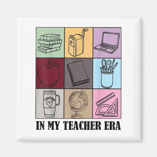 Funny New Teacher Quote In My Teacher Era Cool Tea Magneet (Voorkant)