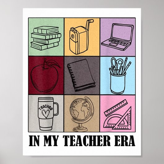 Funny New Teacher Quote In My Teacher Era Cool Tea Poster (Voorkant)