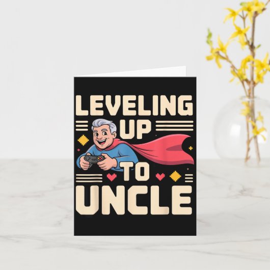 Funny New Uncle Art For Uncle Men From Nephew Niec Kaart (Gele Bloem)