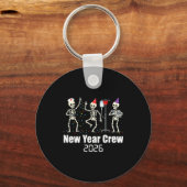 Funny New Year Crew 2026 Medical Skeleton Celebrat Sleutelhanger (Voorkant)