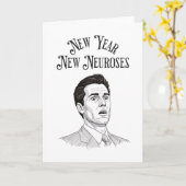 Funny New Year Holiday Worry Kaart (Gele Bloem)