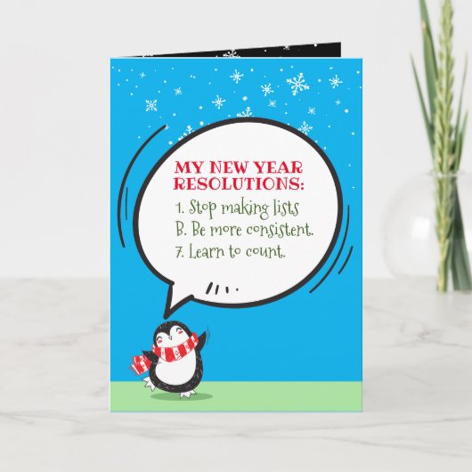 Funny New Year Resolution Feestdagen Kaart (Voorkant)