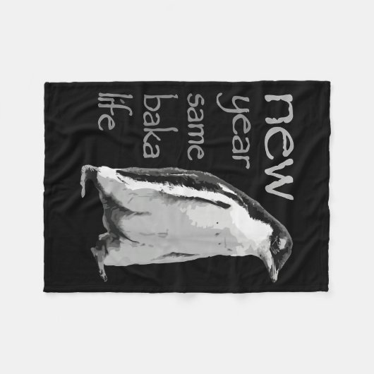 Funny New Year Same Baka Life Penguin Joke  Fleece Deken (Voorkant (Horizontaal))