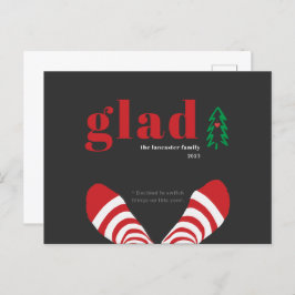 Funny New Year Simple Black Holiday Briefkaart