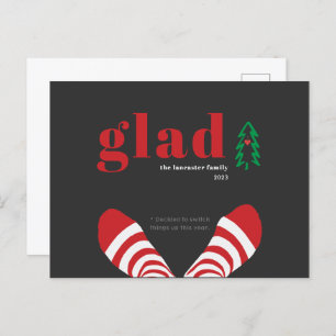 Funny New Year Simple Black Holiday Briefkaart