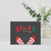 Funny New Year Simple Black Holiday Briefkaart (Staand voorkant)