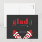 Funny New Year Simple Black Holiday Briefkaart (Voorkant / Achterkant)