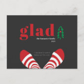 Funny New Year Simple Black Holiday Briefkaart (Voorkant)