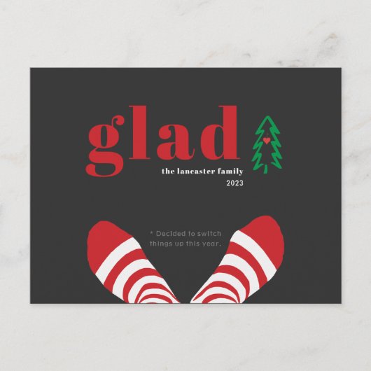 Funny New Year Simple Black Holiday Briefkaart (Voorkant)