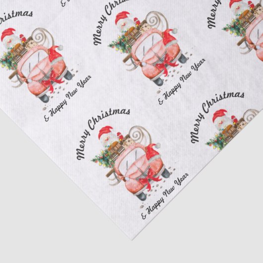 Funny new year truck Christmas Tissuepapier (Detail)