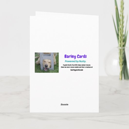 Funny New Years Card, hond met kop in het toilet Kaart (Achterkant)