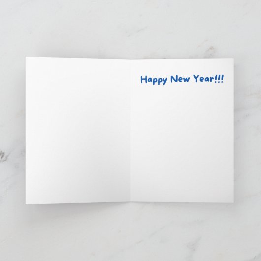 Funny New Years Card, hond met kop in het toilet Kaart (Binnen)