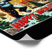 Funny New Years Eve 2024 Bigfoot And Fireworks Hum Poster (Hoek)