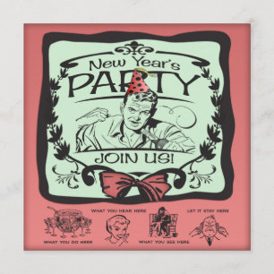 Funny New Year's Eve Party Kaart