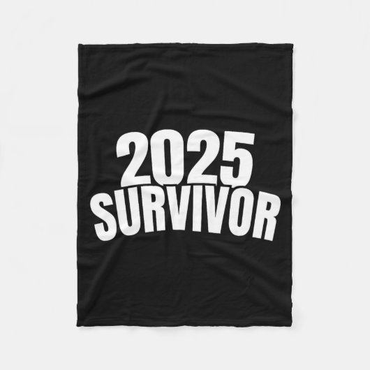 Funny New Years For Men 2025 Survivor  Fleece Deken (Voorkant)
