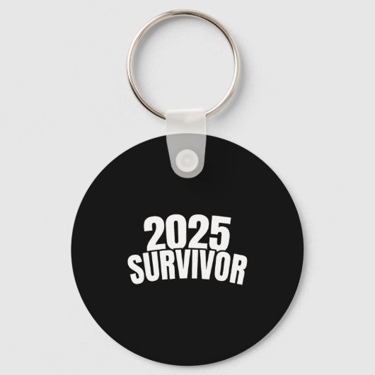 Funny New Years For Men 2025 Survivor Sleutelhanger (Voorkant)