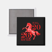 Funny New Years - Happy Chinese New Year 2026 - Fi Magneet (Voorkant / Achterkant)