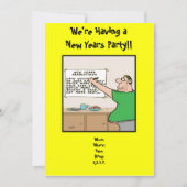 Funny New Years Party Invitation, Kaart (Voorkant)