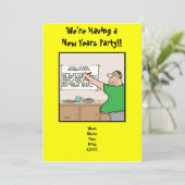 Funny New Years Party Invitation, Kaart (Staand voorkant)