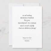 Funny New Year's Resoluties Vakantie Kaart (Voorkant)