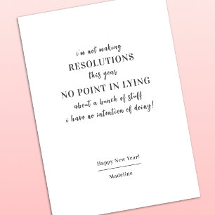 Funny New Year's Resoluties Vakantie Kaart