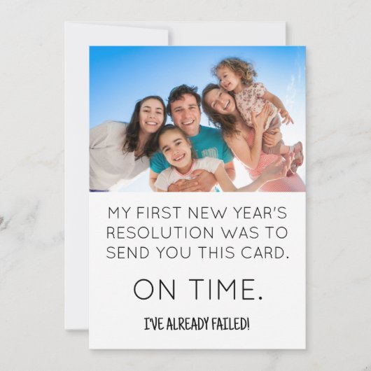 Funny New Years Resolution Gelukkig Nieuwjaar Kaar Feestdagenkaart (Voorkant)