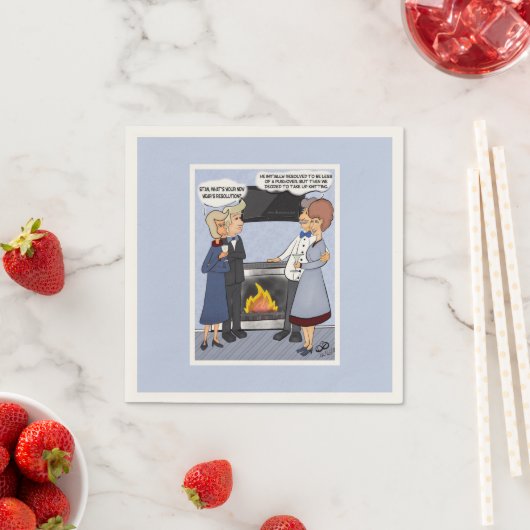 Funny New Year's Resolution Napkin Servet (Insitu)