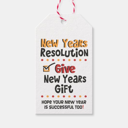 Funny New Years Resolution © New Year Humor Cadeaulabel (Voorkant)